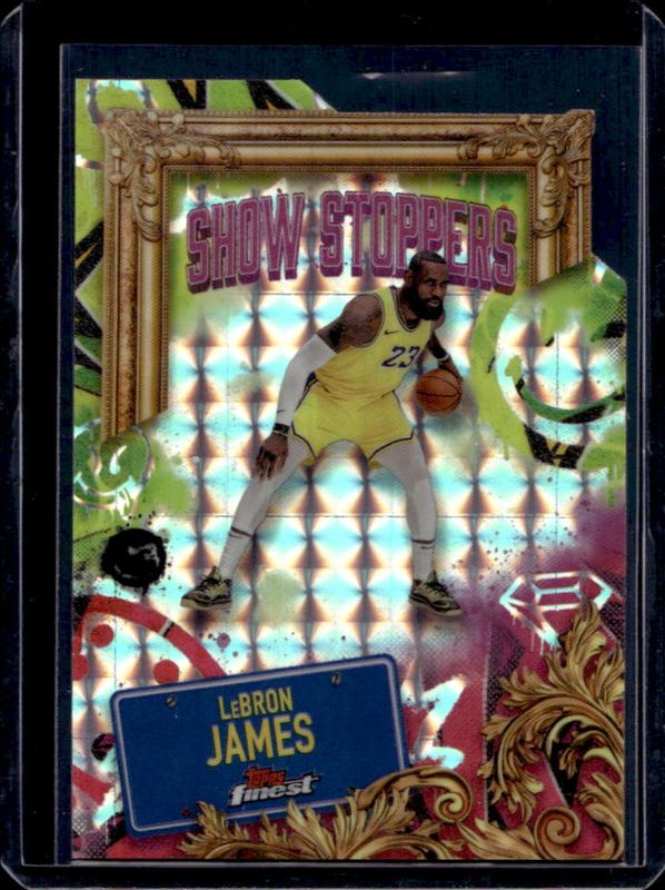 LeBron James 2024 Topps Finest #S-6 Showstoppers - Geometric Refractor RAW