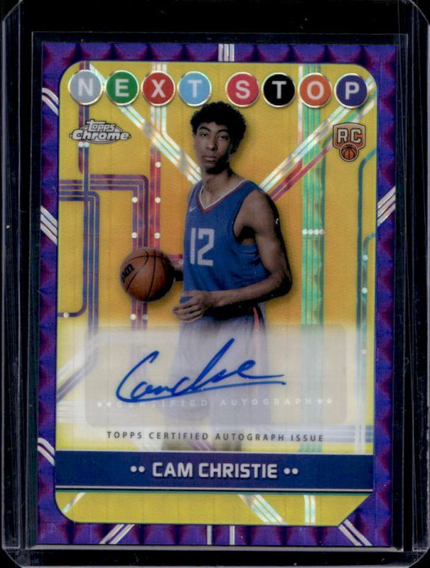 Cam Christie 2024 Topps Chrome #MSS-CC Next Stop Signatures - Purple Geometric Refractor Rookie RAW