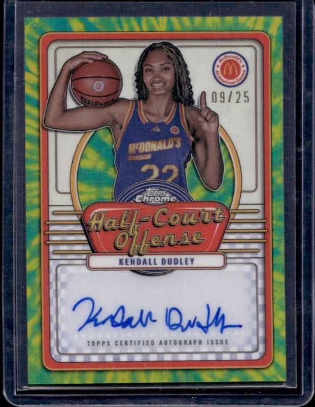Kendall Dudley 2024 Topps Chrome McDonald's All-American #IML-KEN Half-Court Signatures - Tie-Dye Refractor /25 RAW