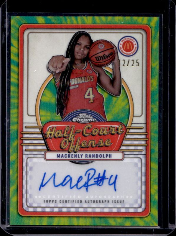 Mackenly Randolph 2024 Topps Chrome McDonald's All-American #IML-MAC Half-Court Signatures - Tie-Dye Refractor /25 RAW