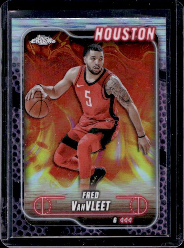 Fred VanVleet 2024 Topps Chrome #137 Pink Basketball Refractor RAW