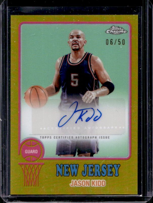 Jason Kidd 2024 Topps Chrome #73TA-JK 1973 Autographs - Gold Refractor /50 RAW