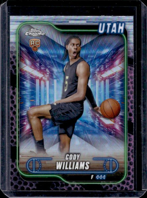 Cody Williams 2024 Topps Chrome #160 Pink Basketball Refractor Rookie RAW