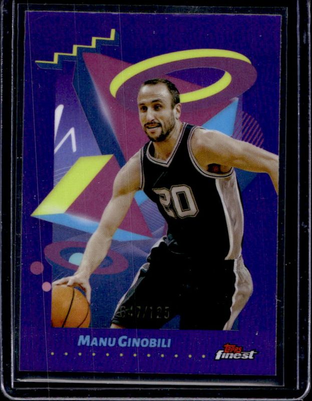 Manu Ginobili 2024 Topps Finest #288 Base Rare - Purple Refractor /125 RAW