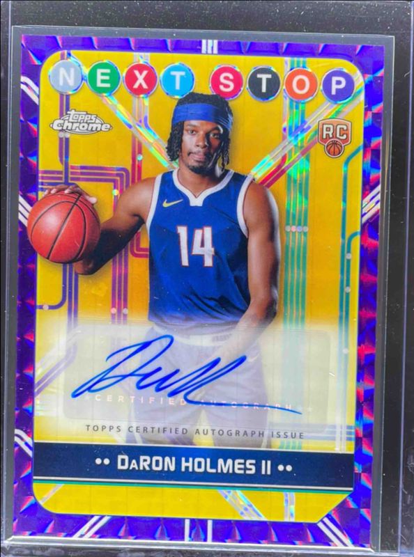 DaRon Holmes II 2024 Topps Chrome #NSS-DH Next Stop Signatures - Purple Geometric Refractor Rookie RAW