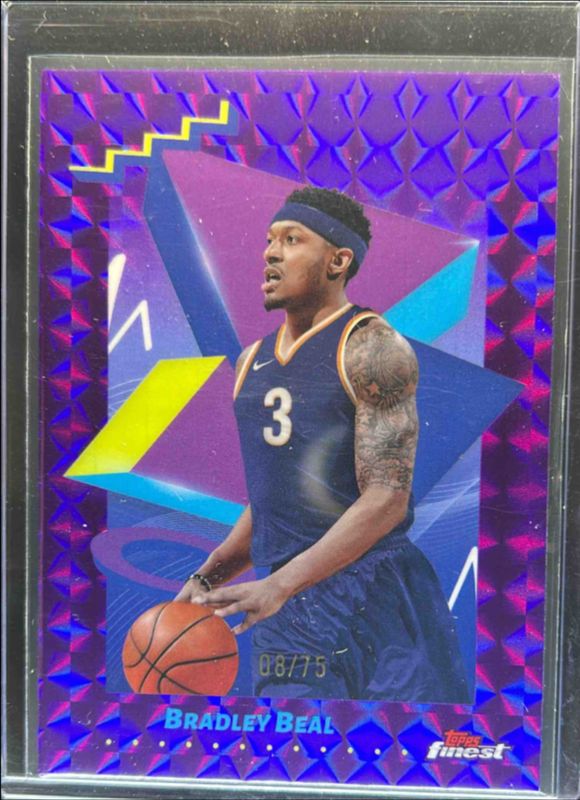 Bradley Beal 2024 Topps Finest #175 Base Uncommon - Purple Geometric Refractor /75 RAW