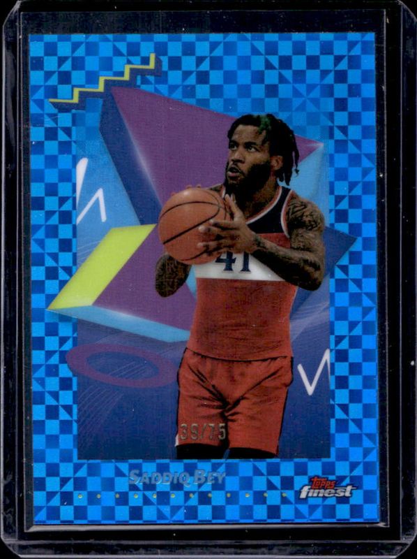 Saddiq Bey 2024 Topps Finest #101 Base Uncommon - Blue X-Fractor /75 RAW