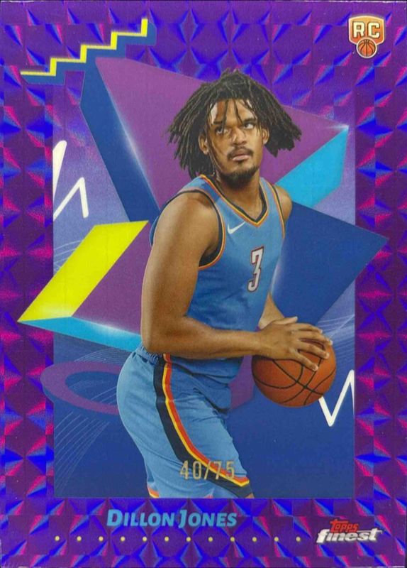 Dillon Jones 2024 Topps Finest #166 Base Uncommon - Purple Geometric Refractor /75 RAW