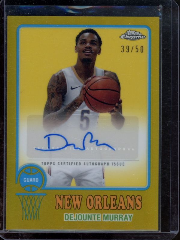 Dejounte Murray 2024 Topps Chrome #73TA-DM 1973 Autographs - Gold Refractor /50 RAW