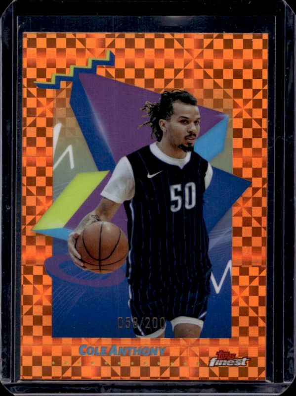 Cole Anthony 2024 Topps Finest #170 Base Uncommon - Orange X-Fractor /200 RAW