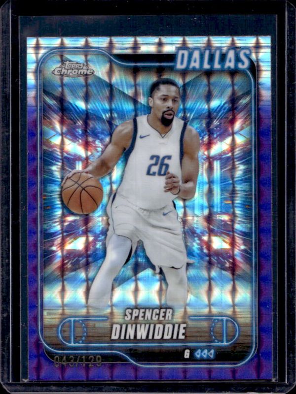Spencer Dinwiddie 2024 Topps Chrome #175 Purple Geometric Refractor /129 RAW