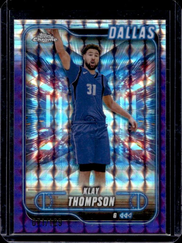 Klay Thompson 2024 Topps Chrome #178 Purple Geometric Refractor /129 RAW