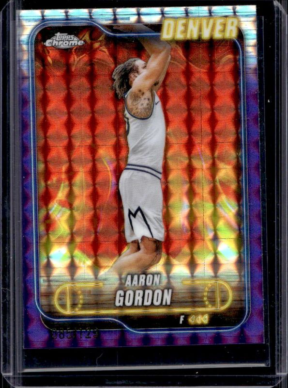 Aaron Gordon 2024 Topps Chrome #62 Purple Geometric Refractor /129 RAW