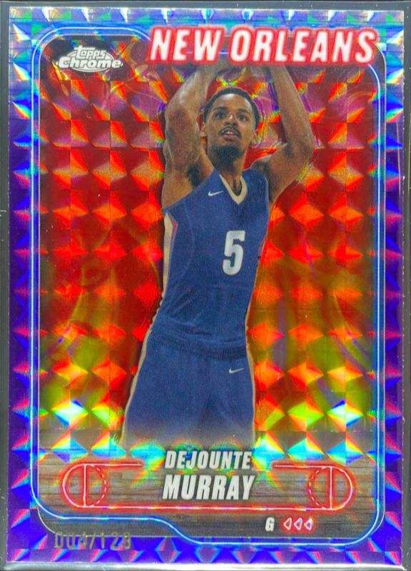 Dejounte Murray 2024 Topps Chrome #73 Purple Geometric Refractor /129 RAW