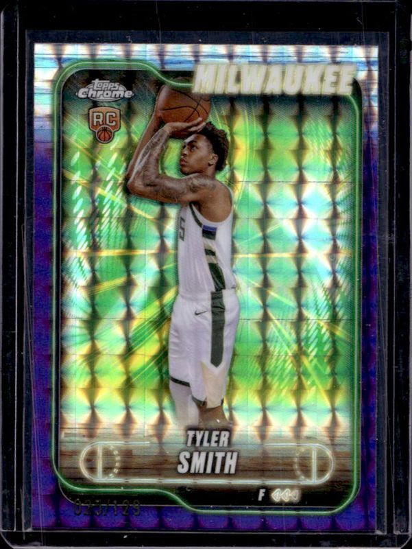 Tyler Smith 2024 Topps Chrome #196 Purple Geometric Refractor /129 Rookie RAW