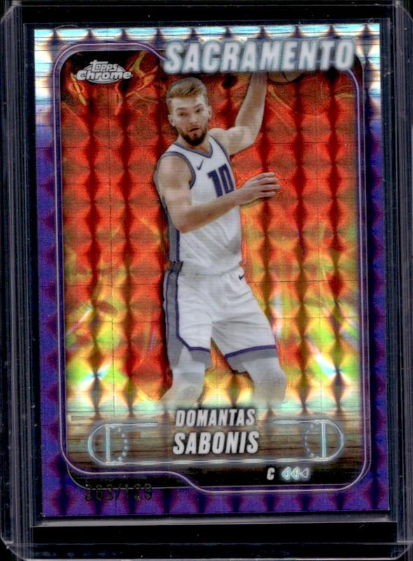 Domantas Sabonis 2024 Topps Chrome #153 Purple Geometric Refractor /129 RAW