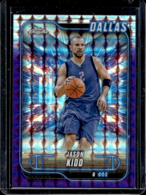 Jason Kidd 2024 Topps Chrome #129 Purple Geometric Refractor /129 RAW
