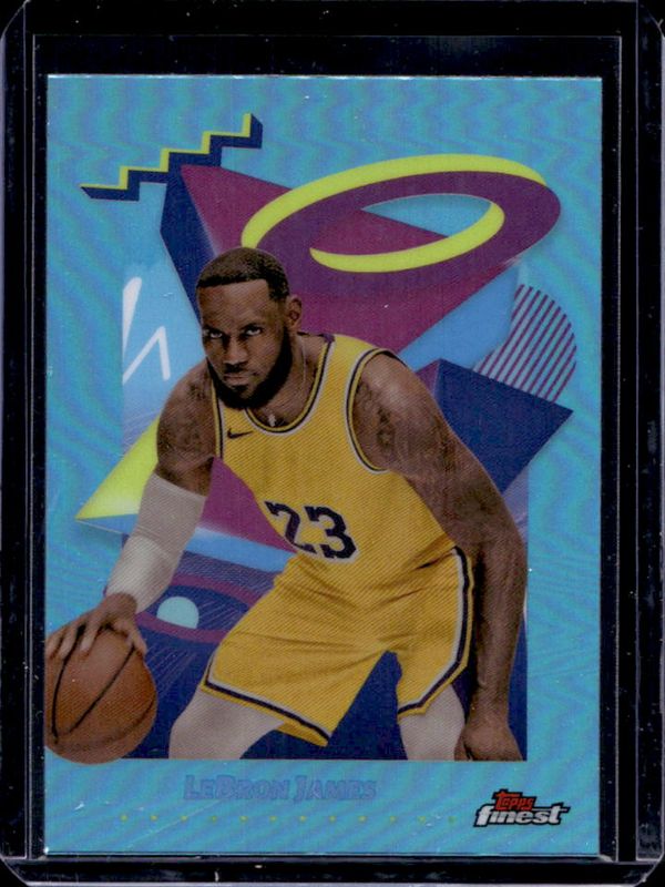 LeBron James 2024 Topps Finest #239 Base Rare - Sky Blue Refractor RAW