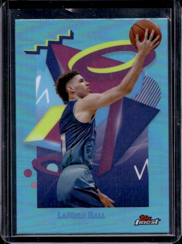 LaMelo Ball 2024 Topps Finest #208 Base Rare - Sky Blue Refractor RAW