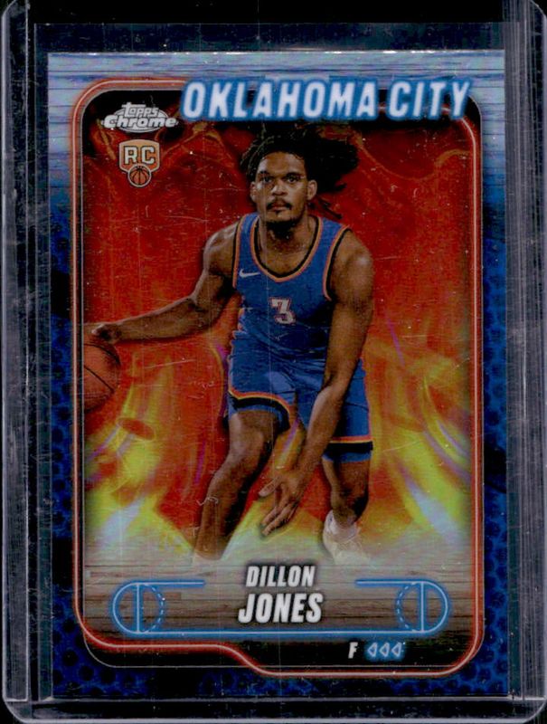 Dillon Jones 2024 Topps Chrome #189 Blue Basketball Refractor RAW