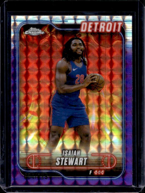 Isaiah Stewart 2024 Topps Chrome #116 Purple Geometric Refractor /129 RAW