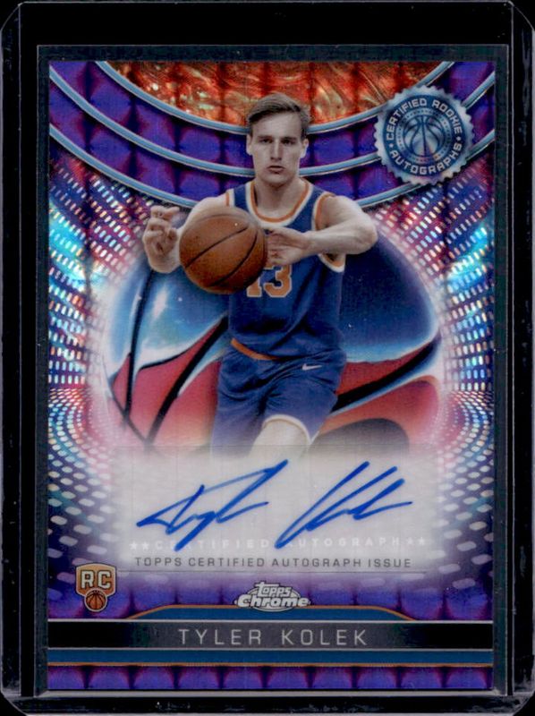 Tyler Kolek 2024 Topps Chrome #TCRA-TK Certified Autographs Issue Rookies - Purple Geometric Refractor RAW