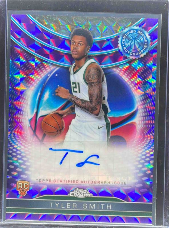 Tyler Smith 2024 Topps Chrome #TCRA-TSM Certified Autographs Issue Rookies - Purple Geometric Refractor RAW