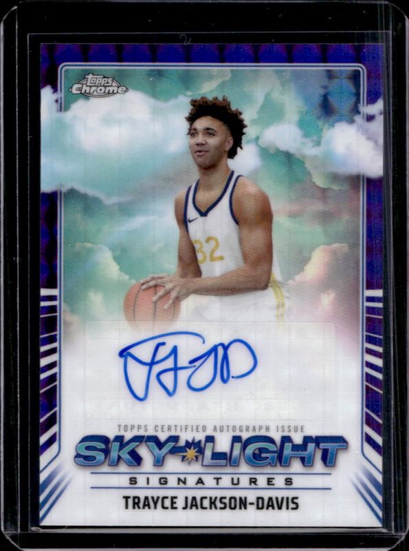 Trayce Jackson-Davis 2024 Topps Chrome #SLS-TJ Sky Light Signatures - Purple Geometric Refractor RAW