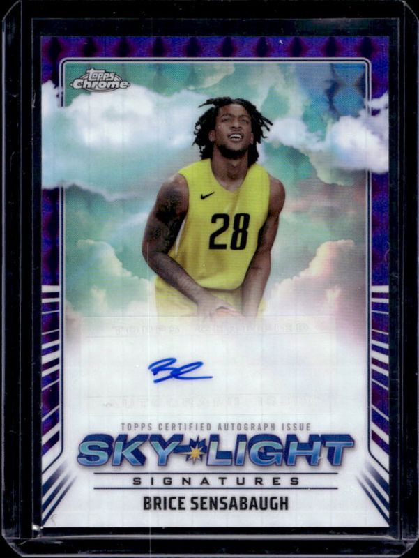 Brice Sensabaugh 2024 Topps Chrome #SLS-BS Sky Light Signatures - Purple Geometric Refractor RAW
