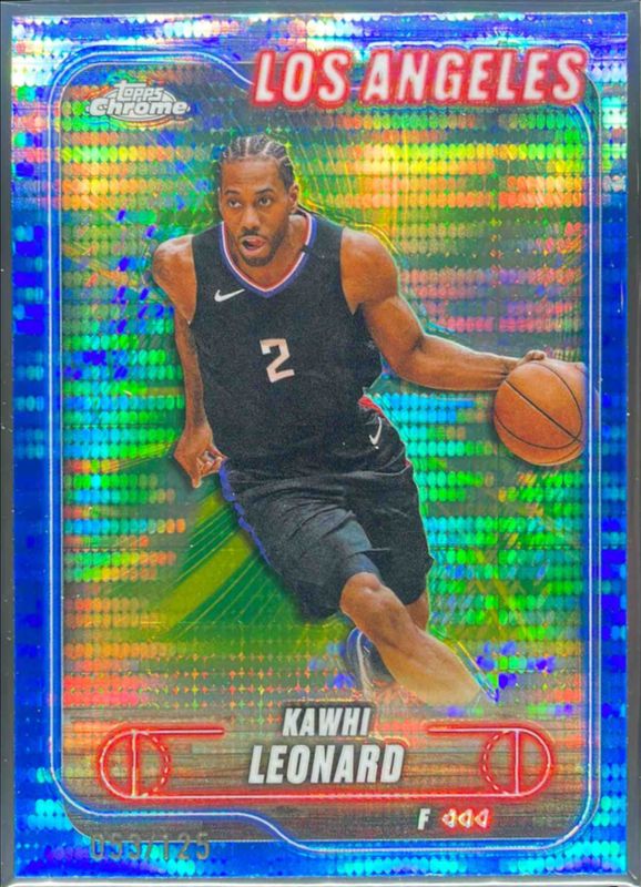 Kawhi Leonard 2024 Topps Chrome #120 Blue Sonar Refractor /125 RAW