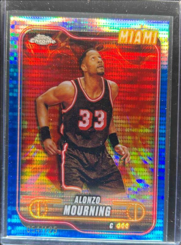 Alonzo Mourning 2024 Topps Chrome #9 Blue Sonar Refractor /125 RAW