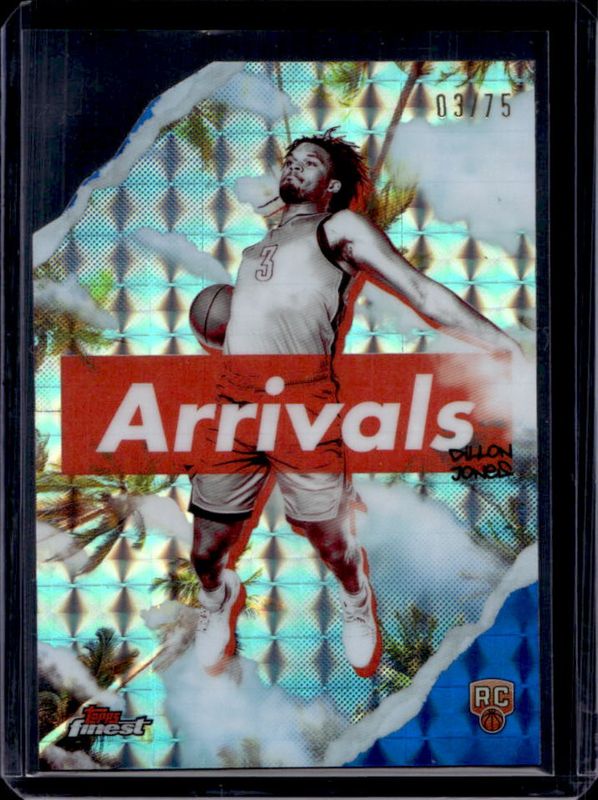 Dillon Jones 2024 Topps Finest #A-24 Arrivals - Blue Geometric Refractor /75 RAW