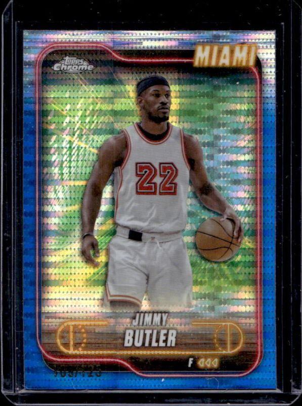 Jimmy Butler 2024 Topps Chrome #16 Blue Sonar Refractor /125 RAW