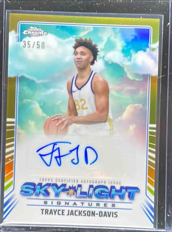 Trayce Jackson-Davis 2024 Topps Chrome #SLS-TJ Sky Light Signatures - Gold Refractor /50 RAW