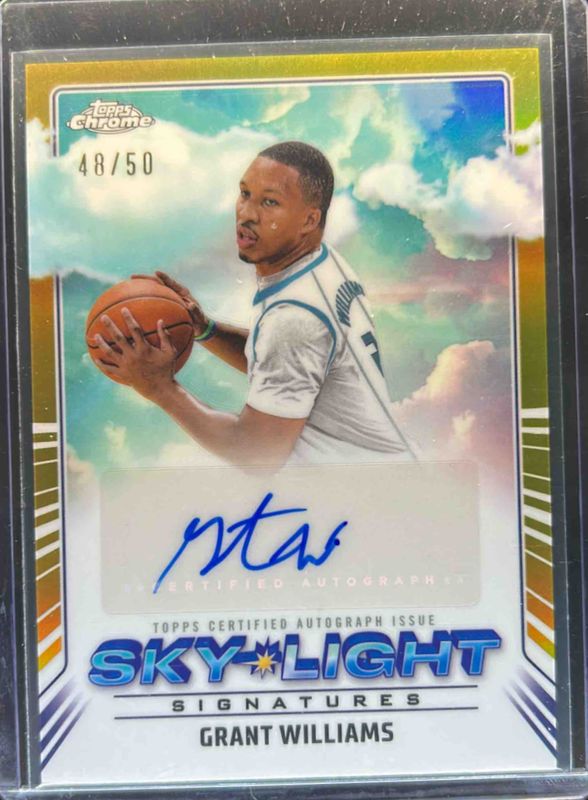 Grant Williams 2024 Topps Chrome #SLS-GW Sky Light Signatures - Gold Refractor /50 RAW