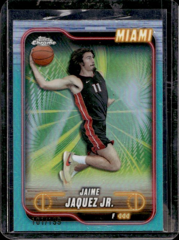 Jaime Jaquez Jr. 2024 Topps Chrome #36 Aqua Refractor /199 RAW