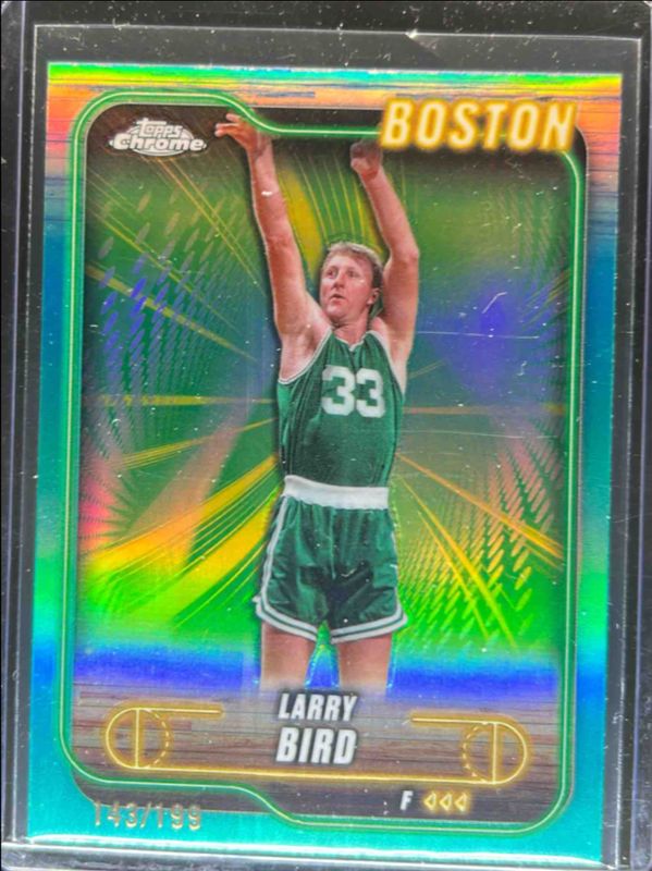 Larry Bird 2024 Topps Chrome #32 Aqua Refractor /199 RAW
