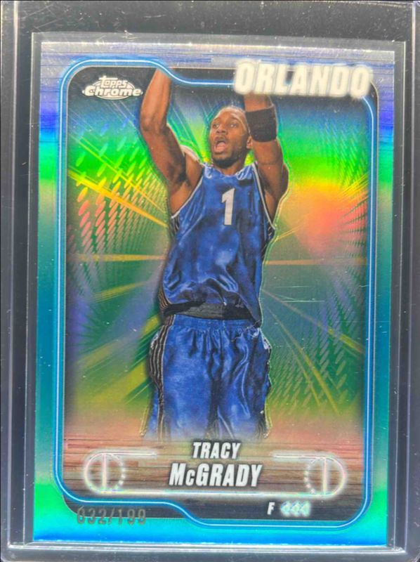 Tracy McGrady 2024 Topps Chrome #42 Aqua Refractor /199 RAW