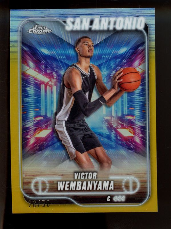 Victor Wembanyama 2024 Topps Chrome #193 Gold Refractor /50 RAW
