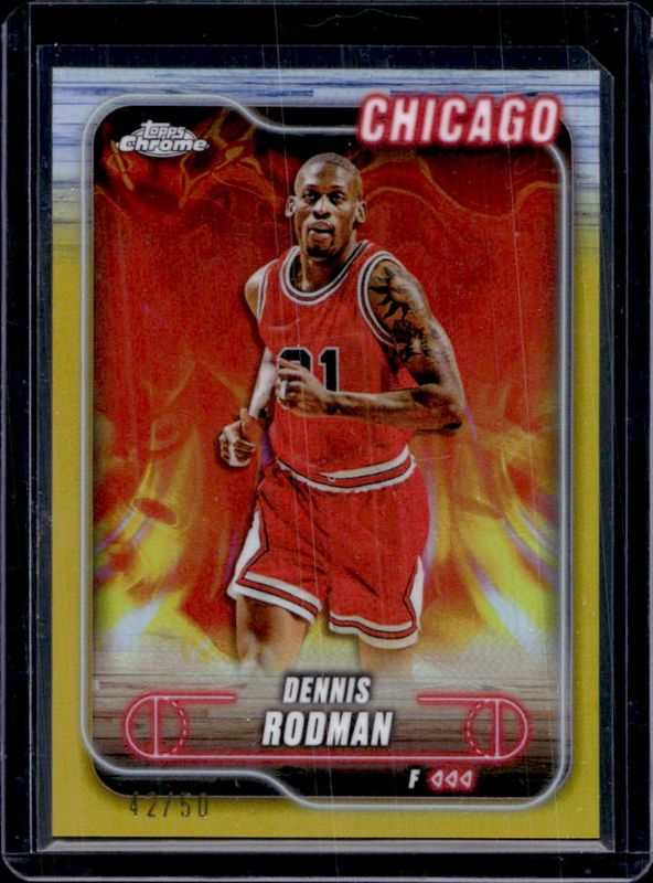 Dennis Rodman 2024 Topps Chrome #95 Gold Refractor /50 Price Guide