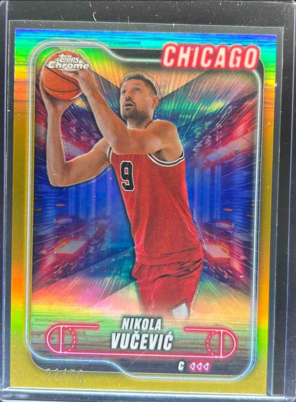 Nikola Vucevic 2024 Topps Chrome #97 Gold Refractor /50 RAW