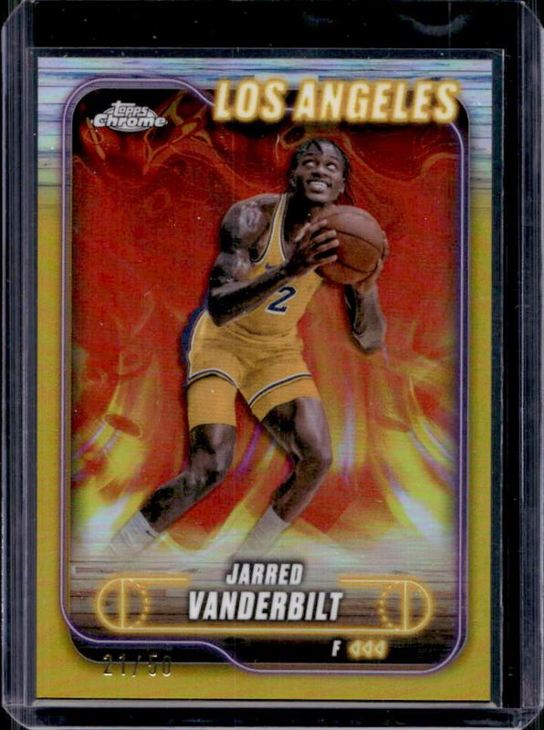 Jarred Vanderbilt 2024 Topps Chrome #27 Gold Refractor /50 RAW