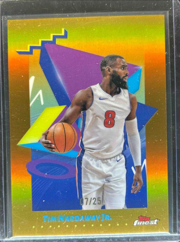 Tim Hardaway 2024 Topps Finest #125 Base Uncommon - Gold Refractor /25 RAW