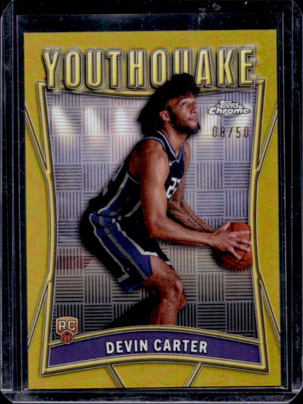 Devin Carter 2024 Topps Chrome #YQ-10 Youthquake - Gold Refractor /50 Rookie RAW