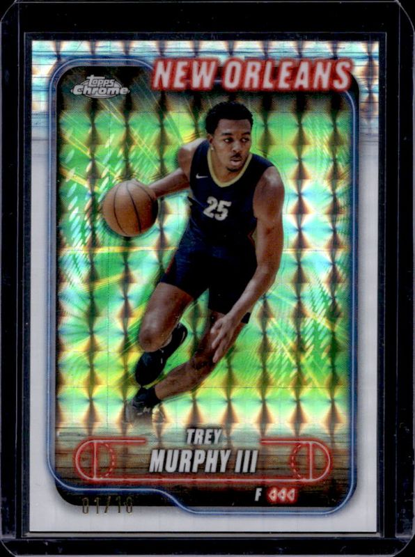 Trey Murphy III 2024 Topps Chrome #144 White Geometric Refractor /10 RAW