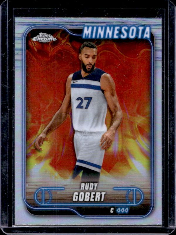 Rudy Gobert 2024 Topps Chrome #90 Refractor RAW