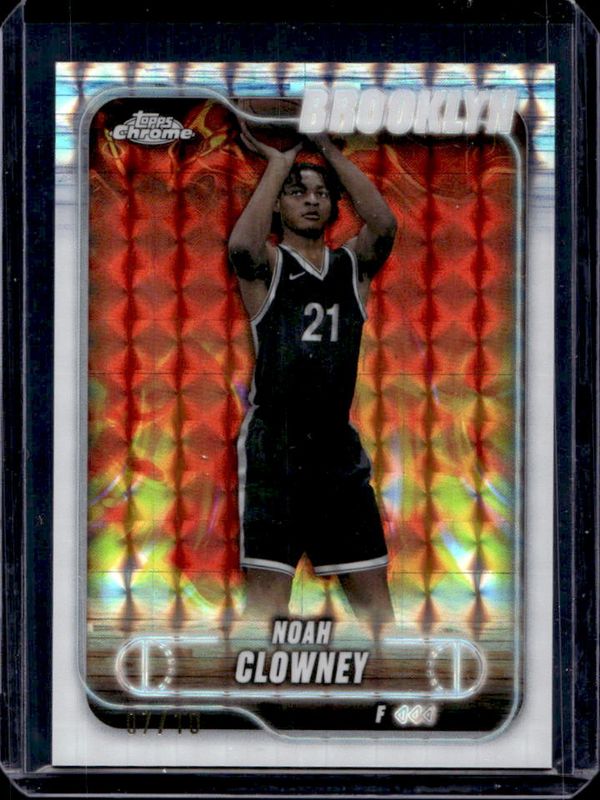 Noah Clowney 2024 Topps Chrome #118 White Geometric Refractor /10 RAW