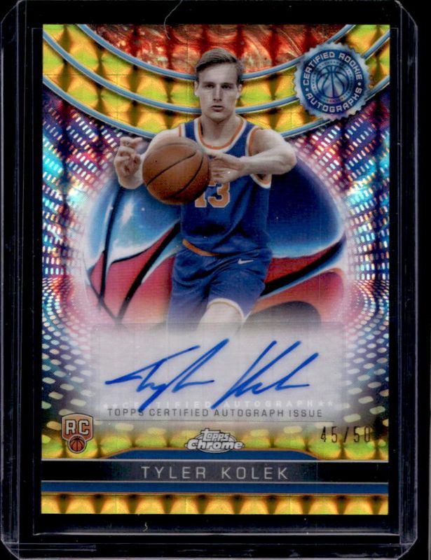 Tyler Kolek 2024 Topps Chrome #TCRA-TK Certified Autographs Issue Rookies - Gold Geometric Refractor /50 RAW
