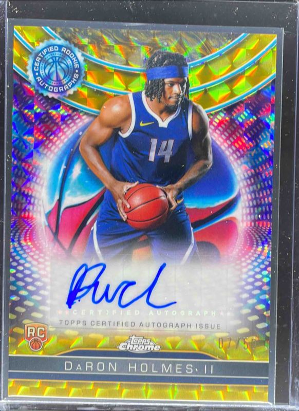 DaRon Holmes II 2024 Topps Chrome #TCRA-DH Certified Autographs Issue Rookies - Gold Geometric Refractor /50 RAW