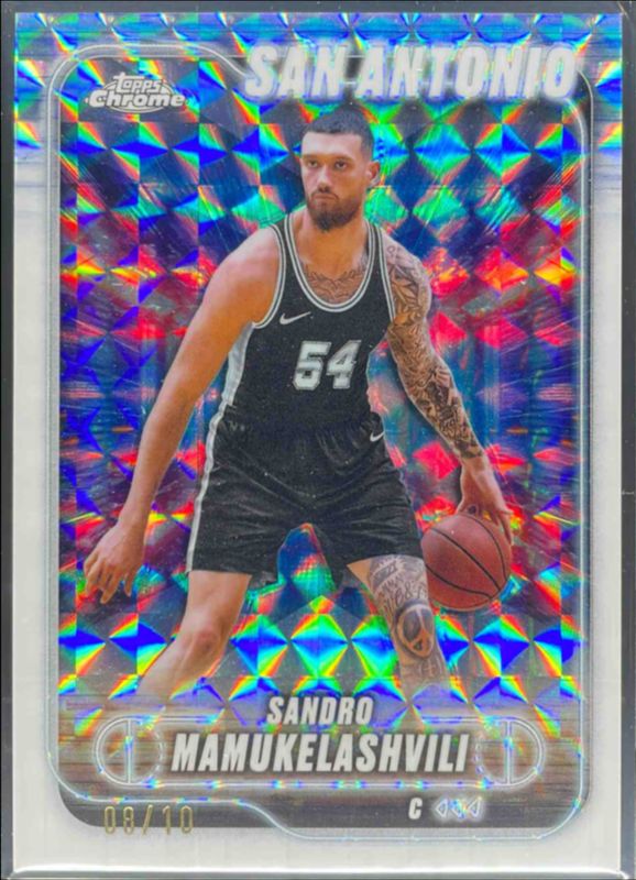 Sandro Mamukelashvili 2024 Topps Chrome #186 White Geometric Refractor /10 RAW
